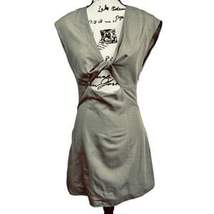 Zara army green twist front cutout mini dress size M chic baddie party bodycon